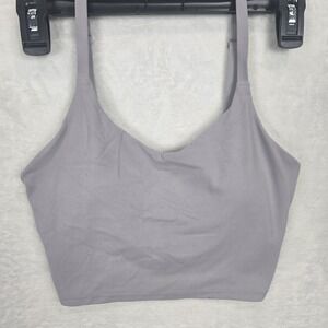 Athleta Size XXS Athletic Crop Top Shelf Bra Light Gray‎